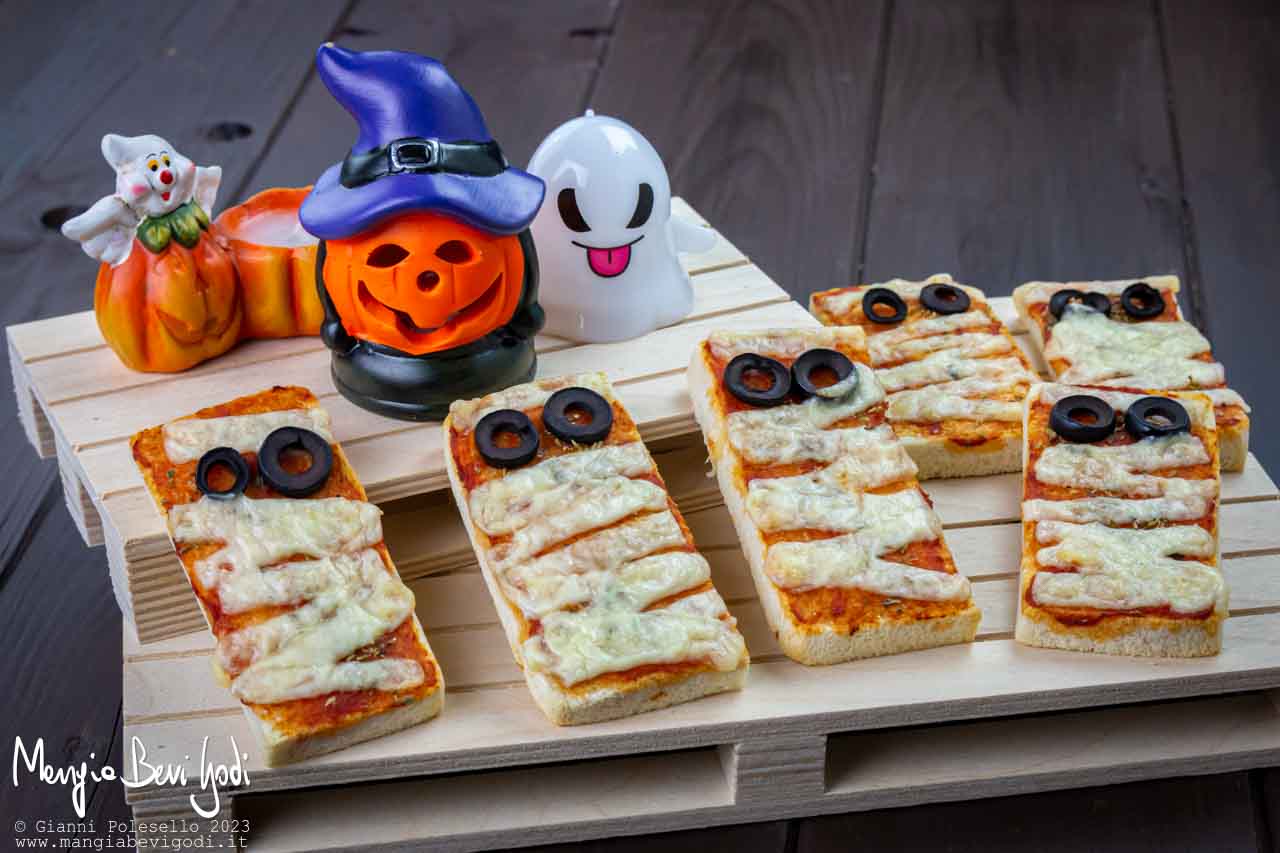 pizzette mummie di Halloween