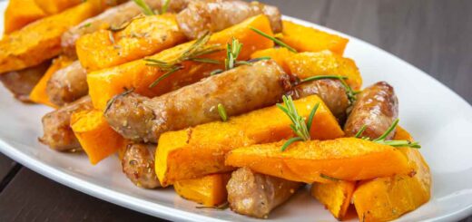 zucca e salsiccia in friggitrice ad aria