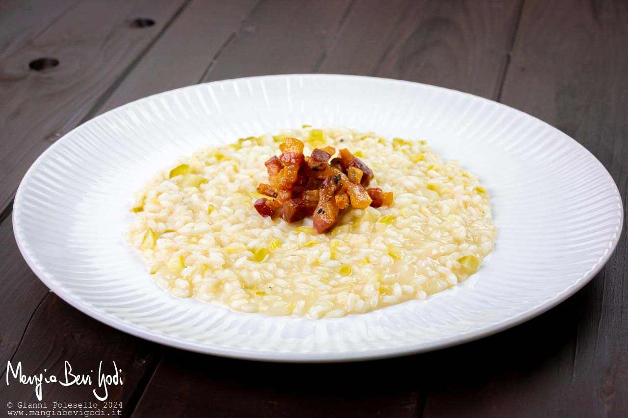 risotto con asparagi e guanciale