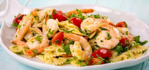 pasta fredda con gamberi