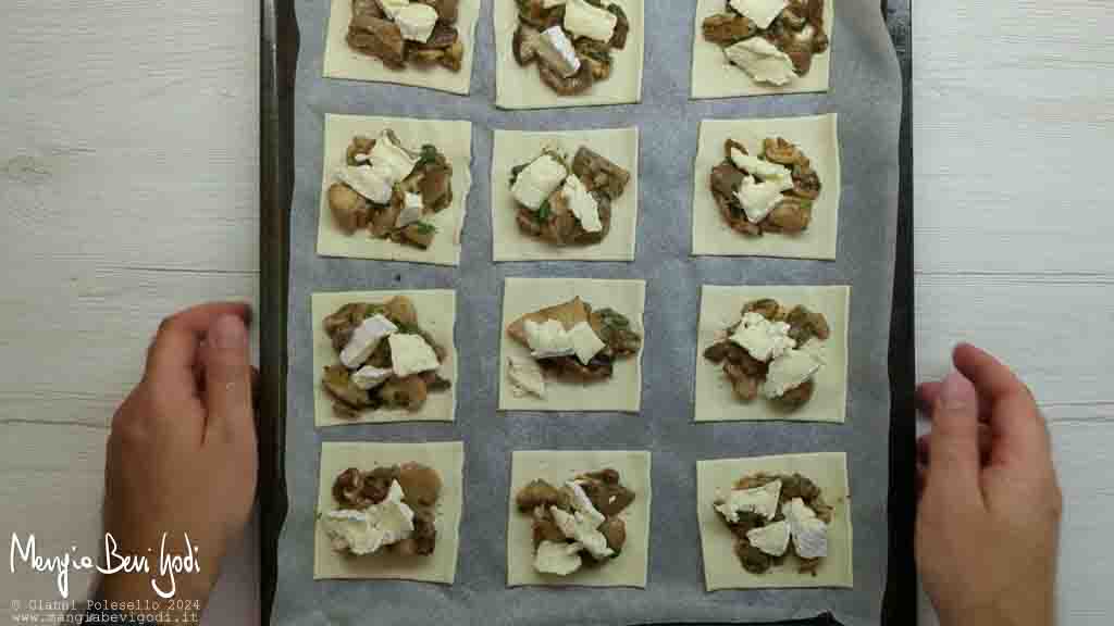 pasta sfoglia con funghi e brie