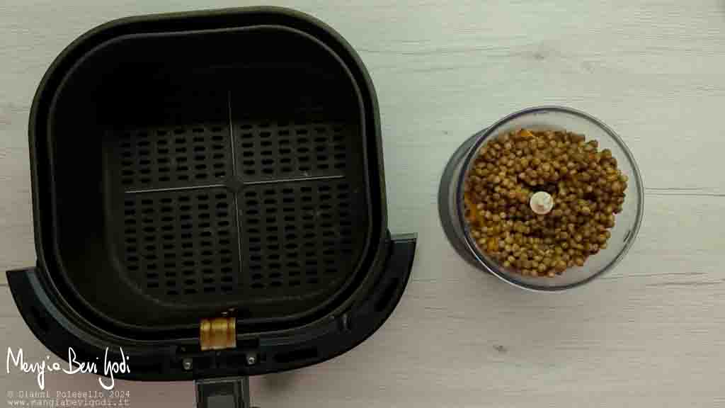 frullare zucca e lenticchie