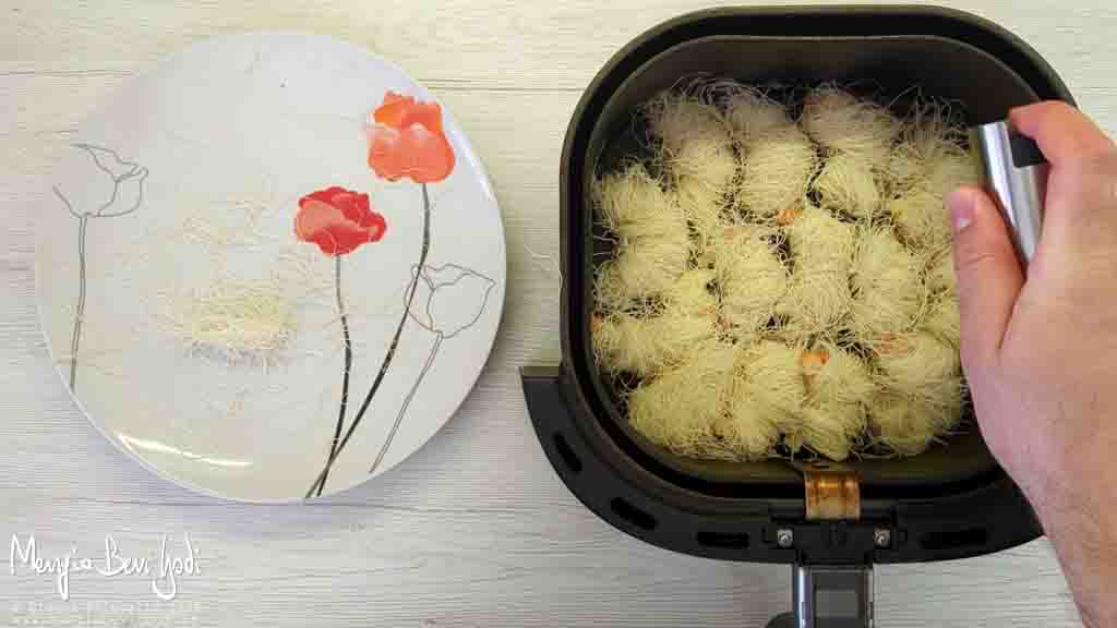 cottura code di gambero in pasta kataifi in friggitrice ad aria