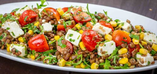 insalata di lenticchie con feta