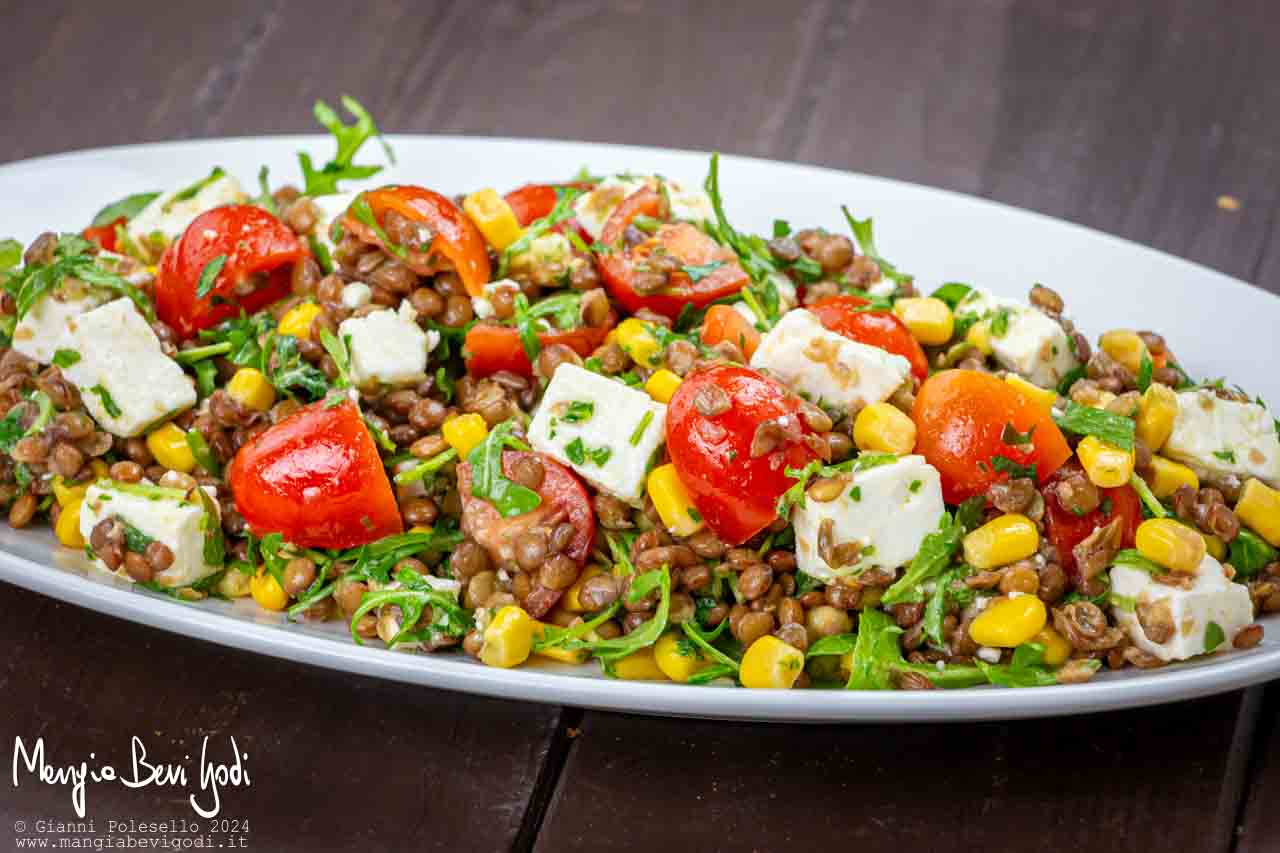 insalata di lenticchie con feta