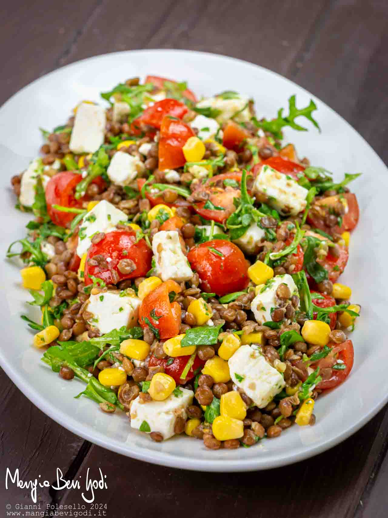 insalata di lenticchie con feta