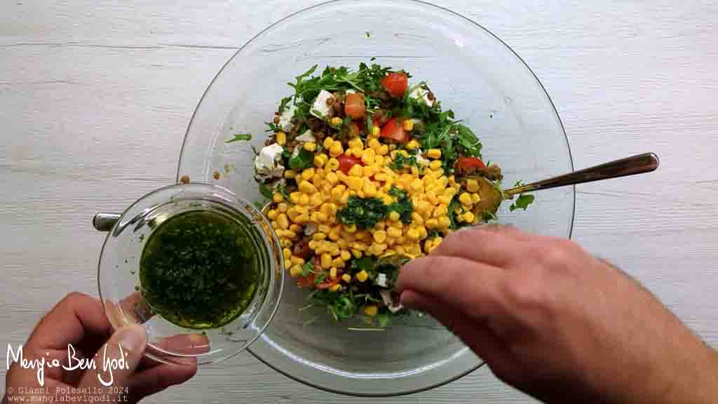 preparazione insalata di lenticchie