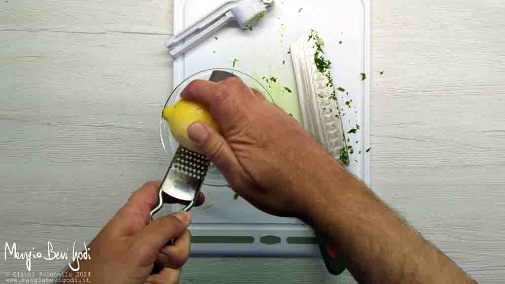 preparazione emulsione alla rucola