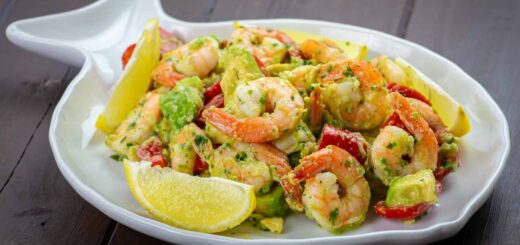 insalata di gamberi e avocado