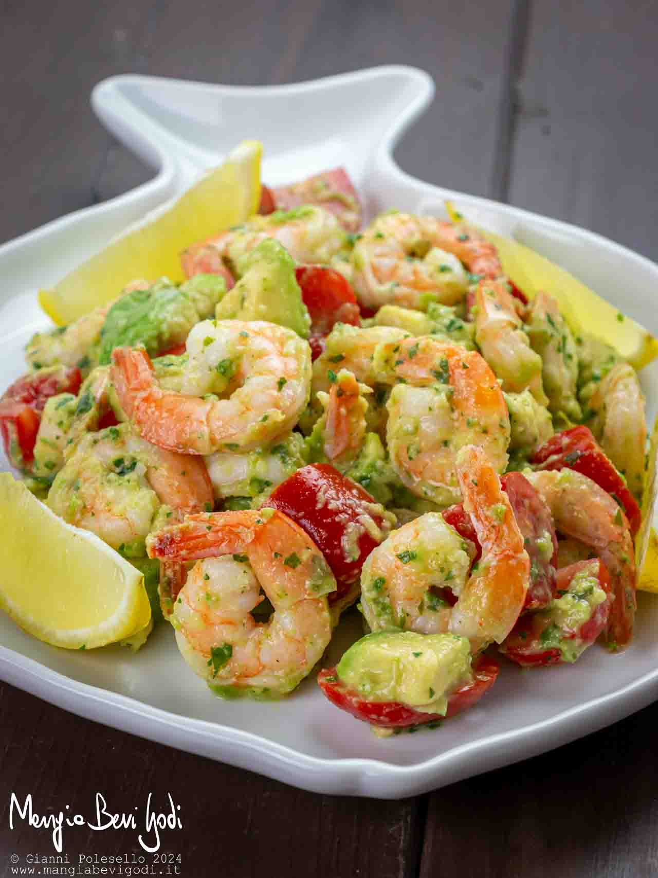 insalata di gamberi e avocado