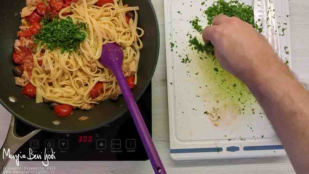 cottura linguine tonno e pomodorini