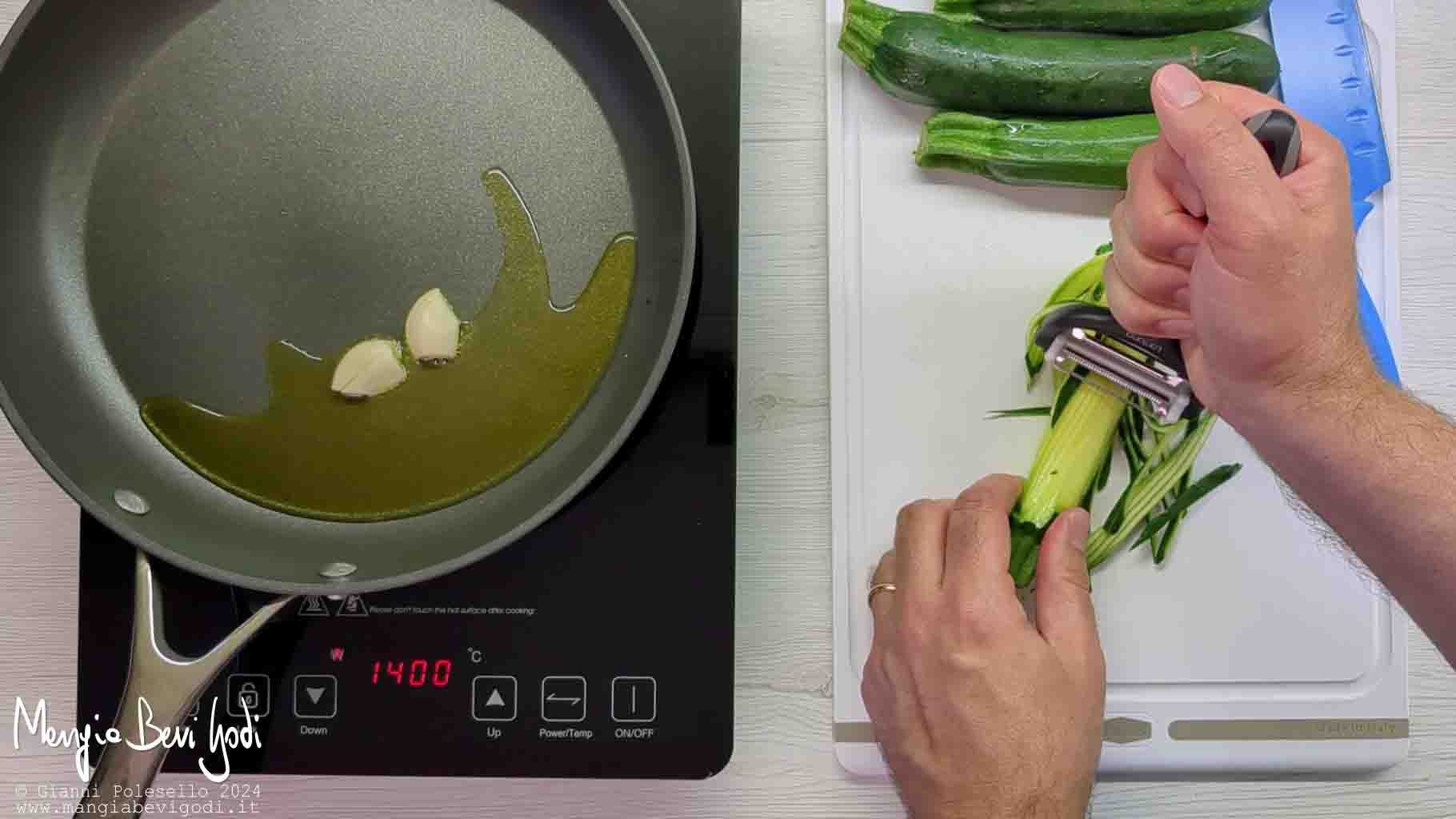 tagliare le zucchine