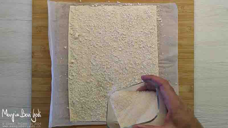 pasta sfoglia, panko e parmigiano