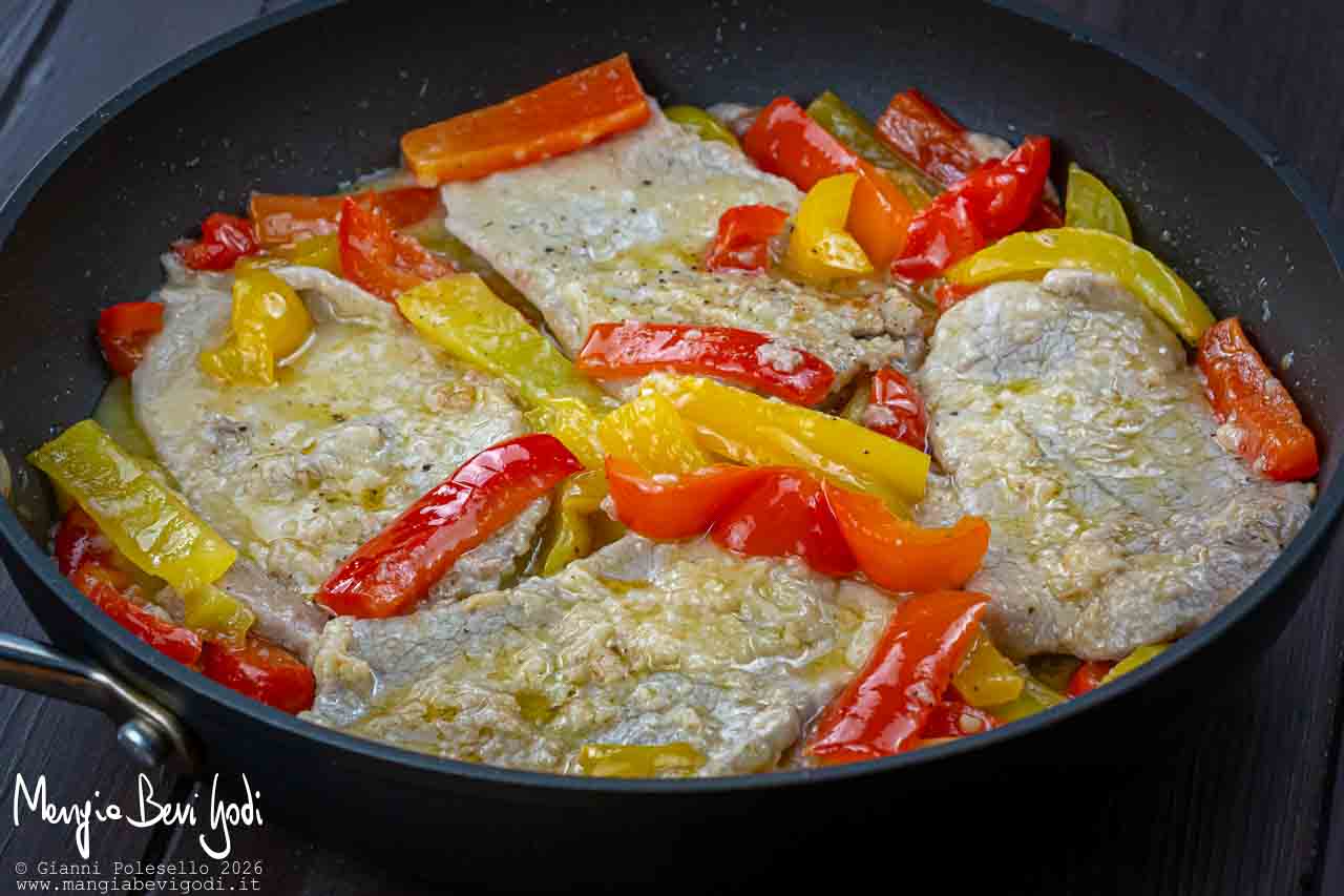 scaloppine di vitello ai peperoni