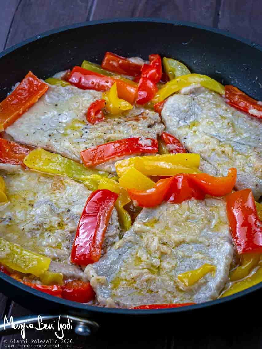 scaloppine di vitello ai peperoni